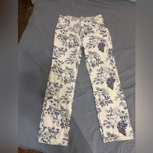 Reformation Blue Floral Print Jeans